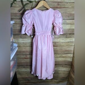 VINTAGE 80’s Pink Short Sleeve Retro Prairie Princess Dress Girls Size 5